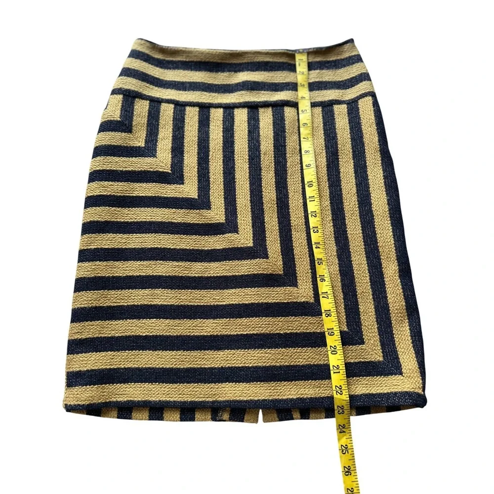 Eva‎ Franco Anthropologie Angler Pencil Skirt Chevron Neutral Motif 12 NWT